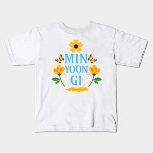 Min Yoongi - Floral Suga BTS Army - Min Yoon-gi Kids T-Shirt